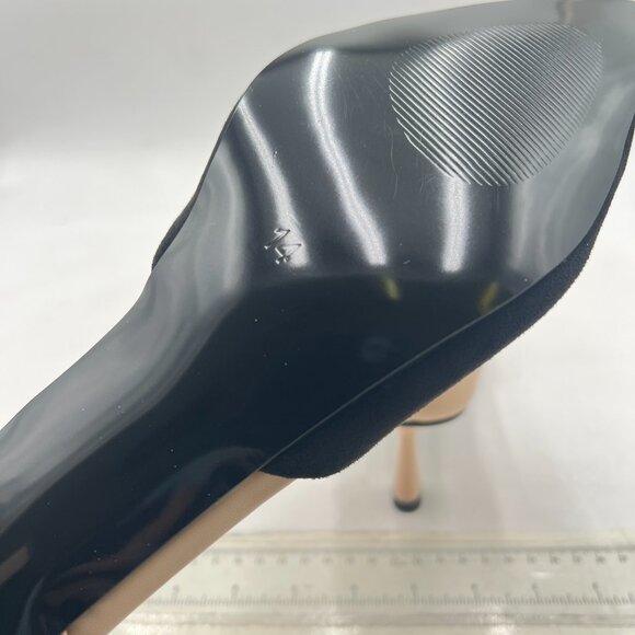 FOWT Black/Apricot Two Tone D'Orsay Kitten Heel Pumps Dressy Slip on Dance Shoes - Picture 6 of 8